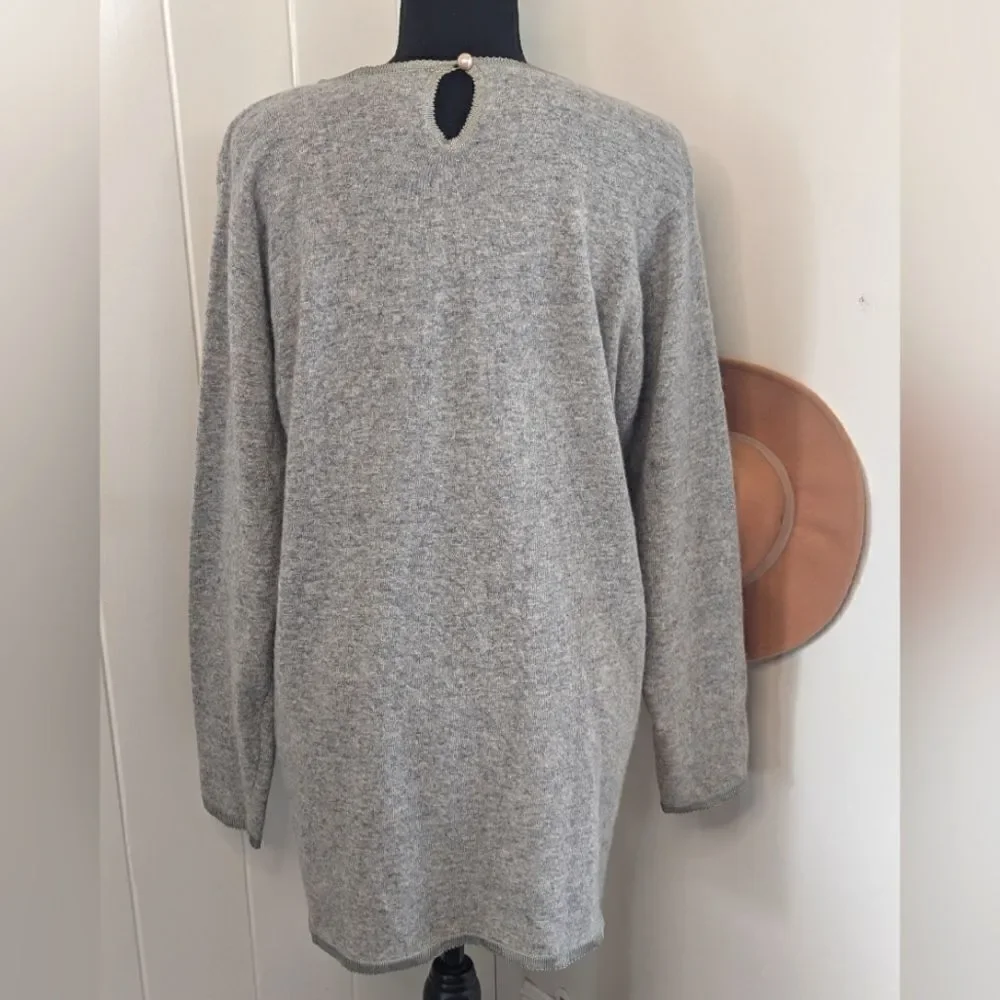 VTG Casual Corner Lambswool Jewelled Quiet Luxury Eclectic Grandma Cozy LG